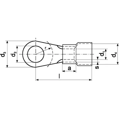 KOE 4-2.5 ring terminal insulated blue