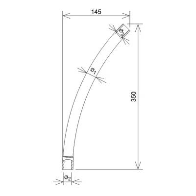 Kolanko jednokielichowe 26/20 długie 400 mm 135st.