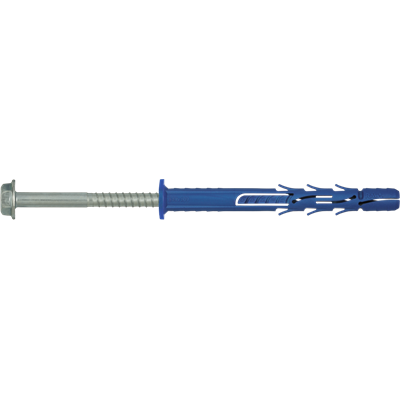 Kołek ramowy poliamidowy z ocynkowanym wkrętem FF1 10x120 mm z kołnierzem z łbem heksagonalnym, 25szt.