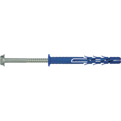 Kołek ramowy poliamidowy z ocynkowanym wkrętem FF1 14x120 mm z kołnierzem z łbem heksagonalnym