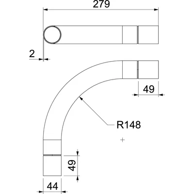 Коліно SBN40 FT без різьби