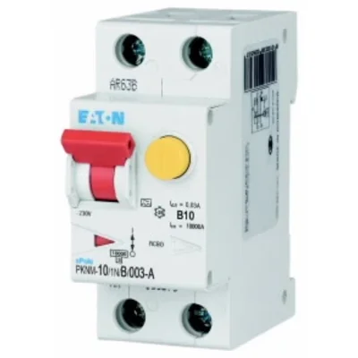 Kombinovaný jistič PKNM-10/1N/B/003-A-MW 10kA, In=10A, IΔN=0,03A, char. B, typ A, 1+N pól. Řada PKNM