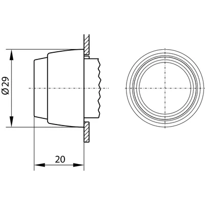 Kompletter Antrieb hervorstehend beleuchtet rot SP22-WLC