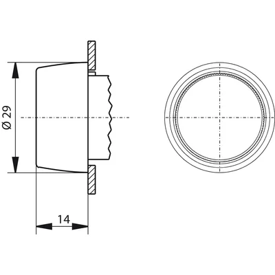 Kompletter Antrieb mit gelb abgedecktem Knopf