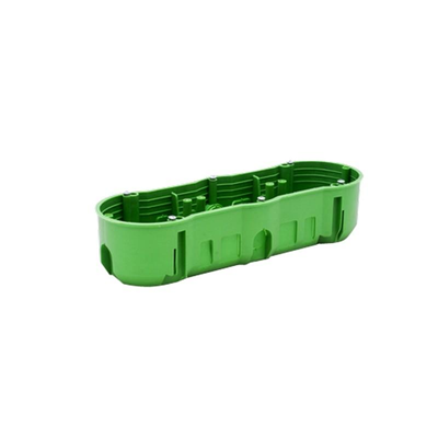 Koncová instalační krabice, 3-dílná, průměr 60mm, nehořlavá, zelený plech