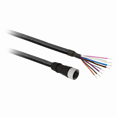 Konektor okablowany prosty żeński M12 8 pinów kabel 2m