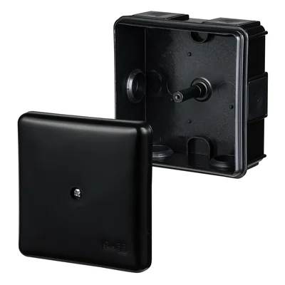 Коробка для накладного монтажу 86x86x39 5x2,5 мм2 6 розеток порожня IP 55 - чорна