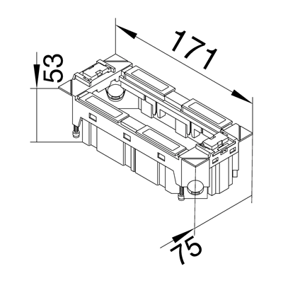Коробка монтажна 3-х 45х45мм PC-ABS чорна