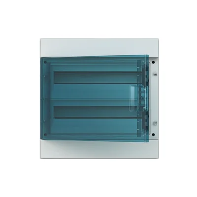 Корпус 65P18X22A сірого кольору, 36M, IP65, 125A, клас II, 435x430x155 мм (ВxШxГ) | DIN-рейки | прозорі дверцята | гвинт N+PE