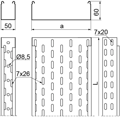 Korytko, KCL400H60/3 N