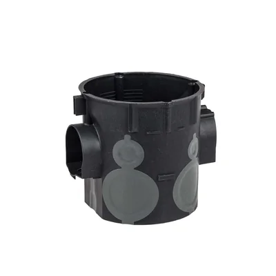 Krabice pod omítku spojená s průraznými membránami E107-2K fi60mm, tmavě černá