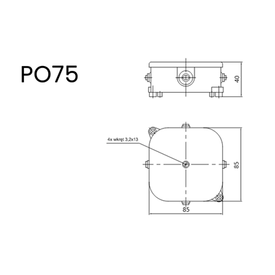 Krabice přisazená s vložkou 85x85x40mm IP44 bílá