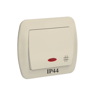 Kreuzschalter mit Hintergrundbeleuchtung 230V, beige