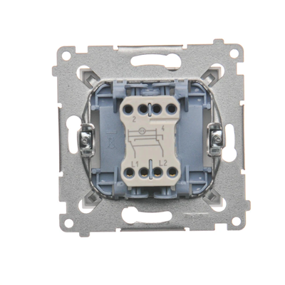 Křížový konektor s LED podsvícením (modul) 10A 250V rychlospojky bílé