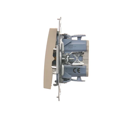 Křížový konektor s LED podsvícením (modul) 10A 250V rychlospojky krémové