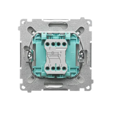 Křížový vypínač s podsvícením (modul) 230V, metalický satén