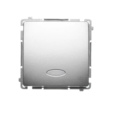Křížový vypínač s podsvícením (modul) 230V, metalický satén