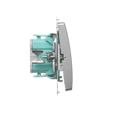 Křížový vypínač s podsvícením (modul) 230V, metalický satén