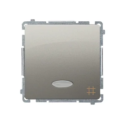 Křížový vypínač s podsvícením (modul) 230V, metalický satén