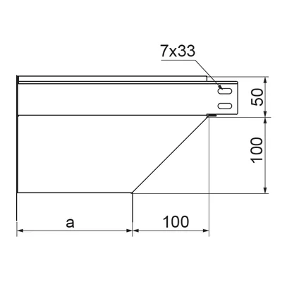 KRLBJ100H50 Reducing elbow, left, thick. sheet metal - 1 mm