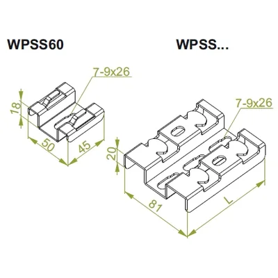 Кронштейн настінно-підлоговий для сітчастих лотків , WPSS60