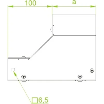 KRPDMP100H50 Unterer rechter Reduzierbogen, Blechdicke - 1,50 mm