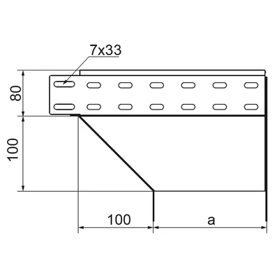 KRPJ300H80 Reduzierbogen rechts, Blechdicke - 1 mm