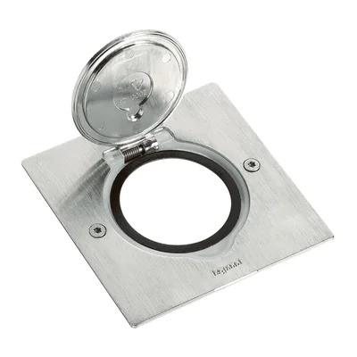 Kryt zásuvky, jednoduchý, čtvercový, Inox