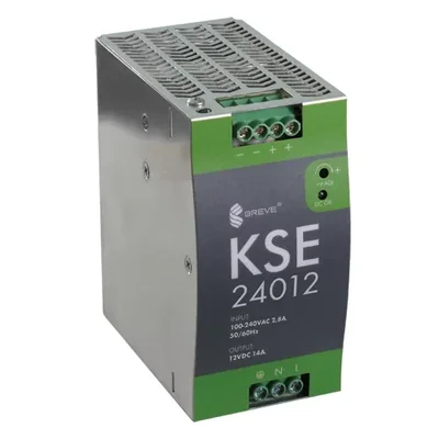 KSE 24012M 230/12VDC 20A stabilized switching power supply with protection and voltage regulation IP20 TH-35