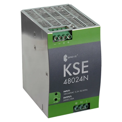 KSE 48024M 230/24VDC 20A stabilized switching power supply with protection and voltage regulation IP20 TH-35