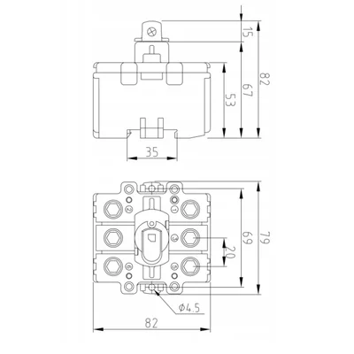KU and VKA toggle switch disconnector for 3P 160A shaft