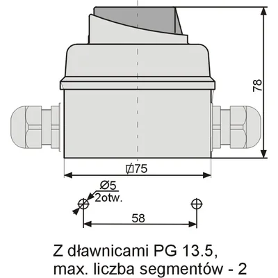 Кулачковий перемикач дуга E12-13 0-1 3P 12A IP65
