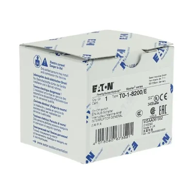 Кулачковий перемикач In=20A P=6,5 кВт, T0-1-8200/E