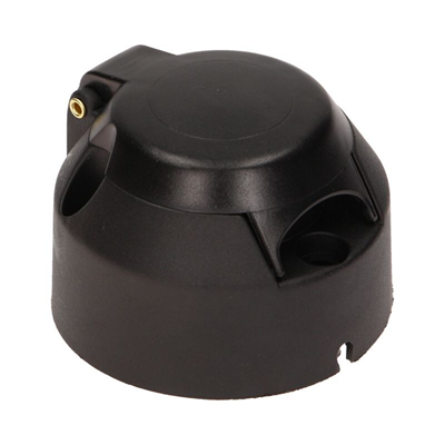 Kunststoff-Steckdose für Autoanhänger, 7-polig, 12/24 V, schwarz