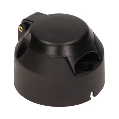 Kunststoff-Steckdose für Autoanhänger, 7-polig, 12/24 V, schwarz