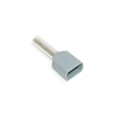 Kupferisolierte Doppelhülsenklemme 2x4,0 mm² 12 mm DUID-2x4,0-12SZ grau