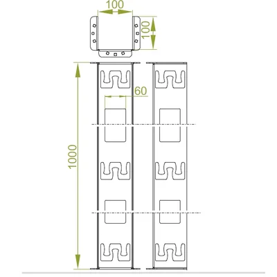 KVR100H100 Canalina verticale