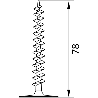 KWM-80 screw-in dowels for installation in insulation