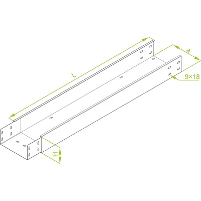 KZLC100H100/3 Canal reforzado con conector soldado, espesor de chapa - 2 mm