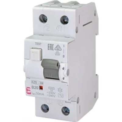 KZS-2M B 20/0.03A, AC RCD avec module de surintensité