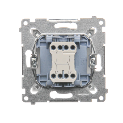 Łącznik dwubiegunowy (moduł) 10A, 250V, szybkozłącza, biały