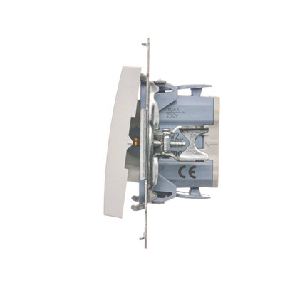 Łącznik dwubiegunowy (moduł) 10A, 250V, szybkozłącza, biały