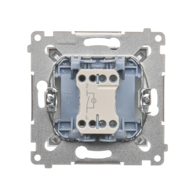 Łącznik jednobiegunowy z podświetleniem LED (moduł) 10A 250V szybkozłącza srebrny (metalik)
