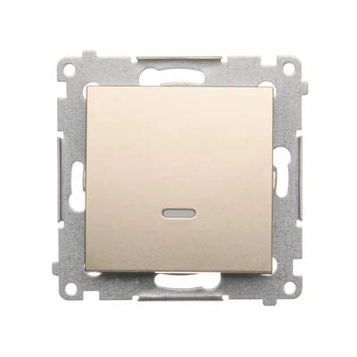 Łącznik jednobiegunowy z sygnalizacją załączenia LED (moduł) 10A 250V szybkozłącza złoty (metalik)