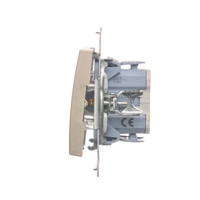 Łącznik jednobiegunowy z sygnalizacją załączenia LED (moduł) 10A 250V szybkozłącza złoty (metalik)