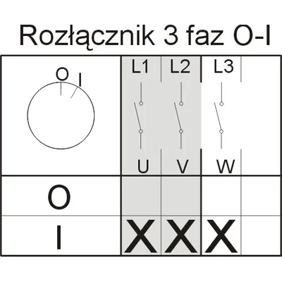 Łącznik krzywkowy z płytką przednią ŁK 63-12 IP-65