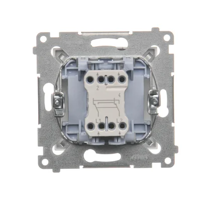 Łącznik krzyżowy (moduł) 10A 250V szybkozłącza srebrny (metalik)