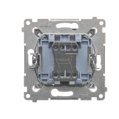 Łącznik krzyżowy (moduł) 16A 250V zaciski śrubowe srebrny (metalik)