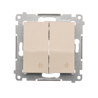 Łącznik krzyżowy podwójny 2 klawisze (moduł) 230V, krem