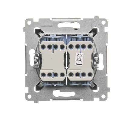 Łącznik krzyżowy podwójny z podświetleniem (moduł) 250 V, antracyt metalik